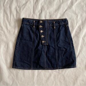 Denim Button-Front Skirt